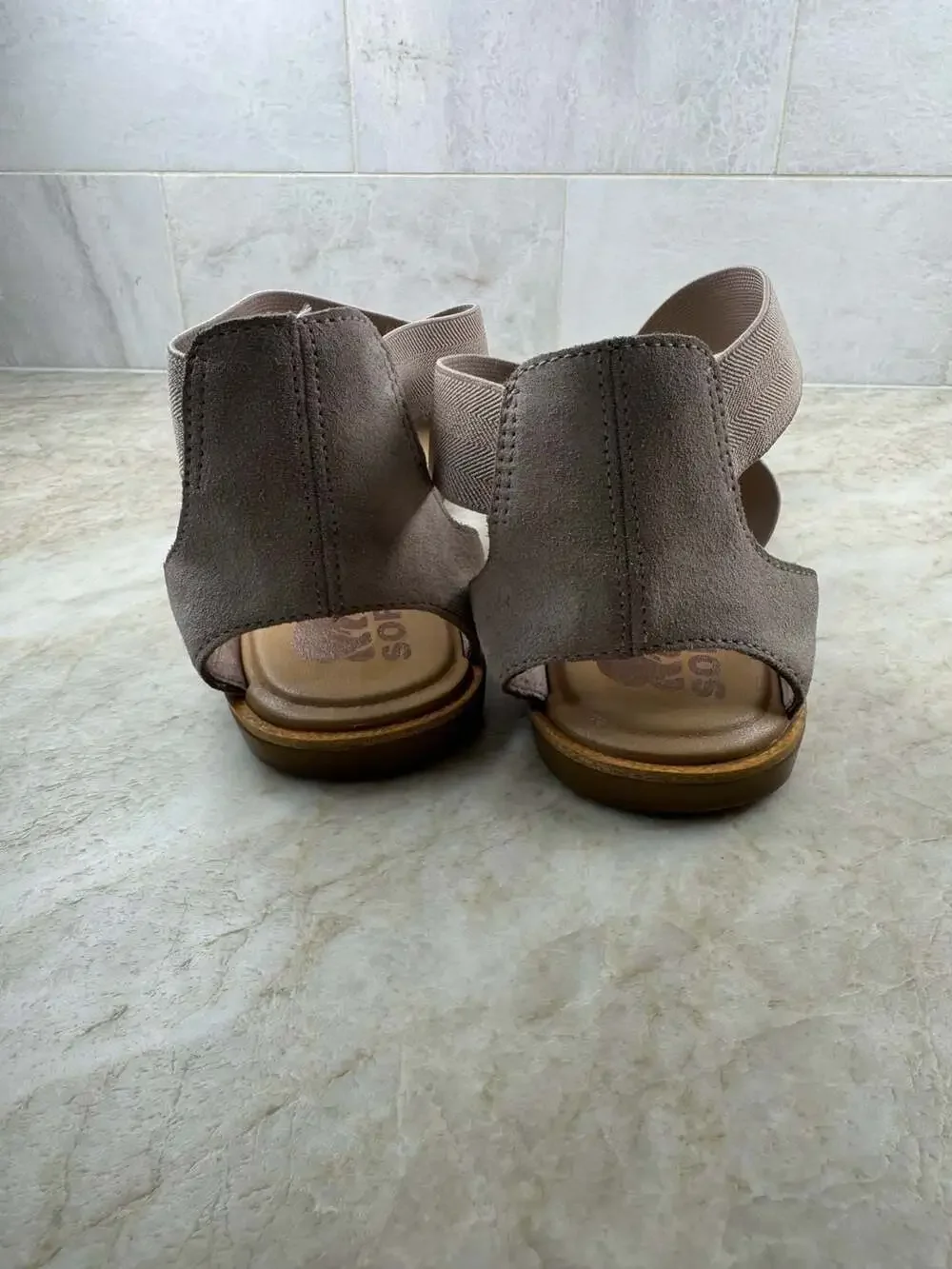 Sorel Ella II Blush Elastic Strap Comfort Sandals Size 10.5